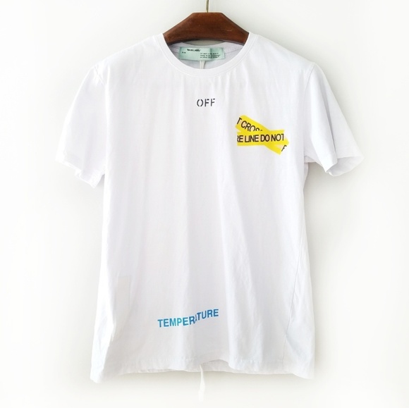 off white caution tape tee